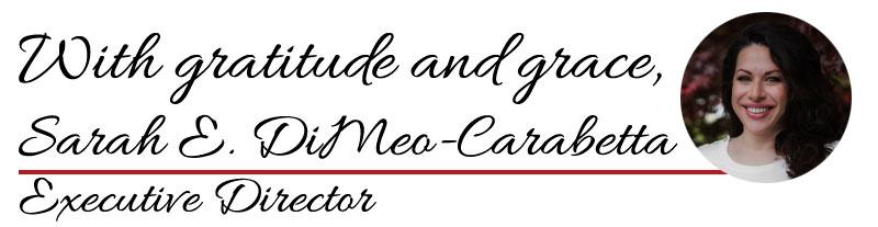 With gratitude and grace, Sarah