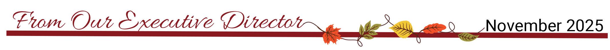 From our Executive Director